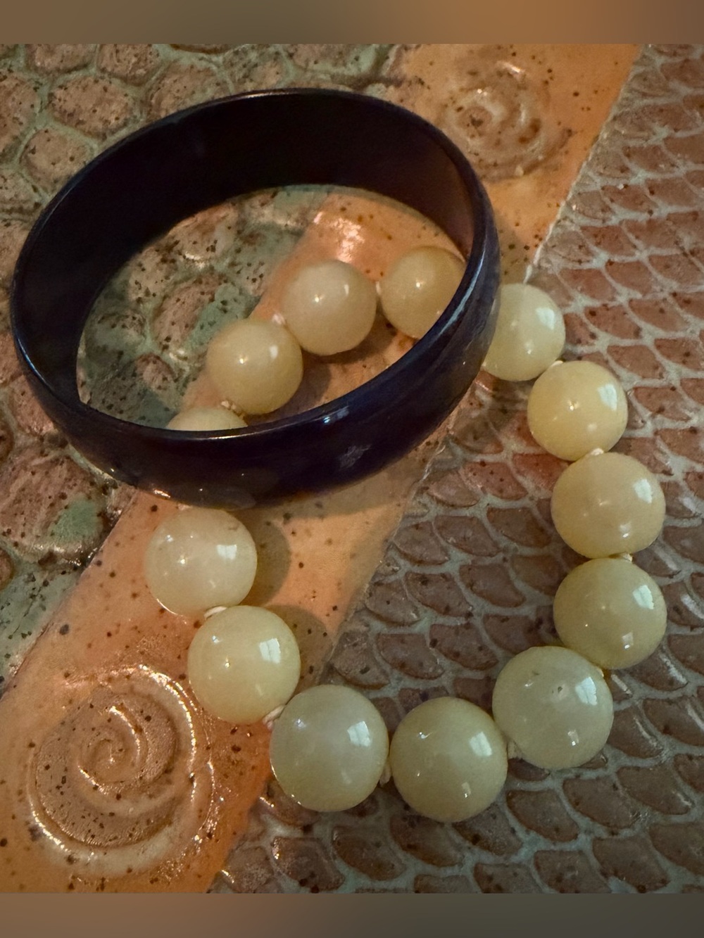 Bead Necklace and Bangle Set